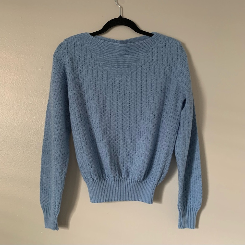 Vintage Knit Boat Neck Sweater with Lantern Waist